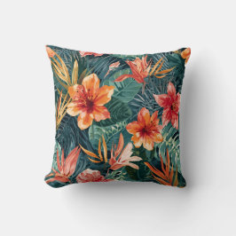 Tropical Sunset Garden Floral Jungle Pattern Kussen