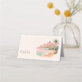 Tropical Sunset Island Beach Watercolor Wedding (Achterkant)