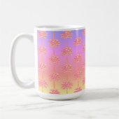 Tropical Sunset Island Girl Palm Rose Mug (Gauche)