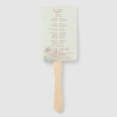 Tropical Sunset Island Wedding Photo Program Fan Handwaaier (Achterkant)