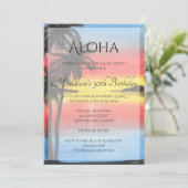 Tropical Sunset Luau Uitnodiging (Staand voorkant)