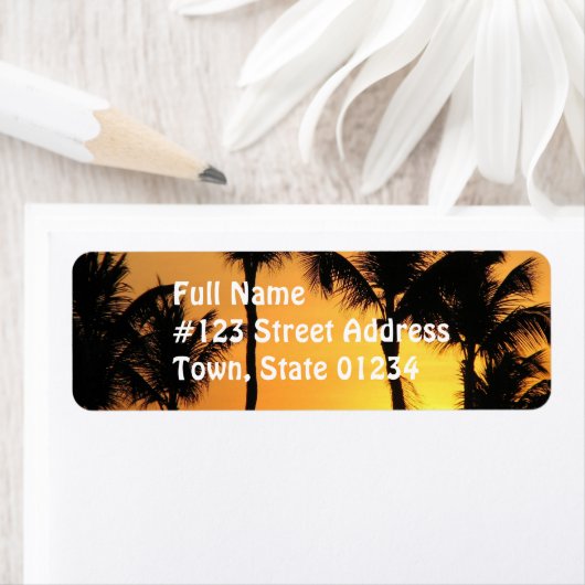 Tropical Sunset Mailing Label (Insitu)