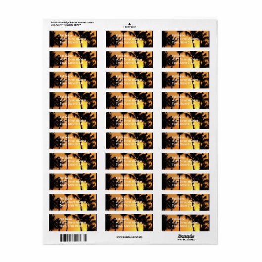 Tropical Sunset Mailing Label (Full Sheet)