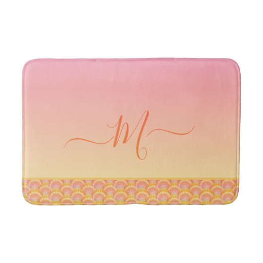 Tropical Sunset Ombre Seashell Shell Elegant Badmat (Voorkant)