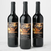 Tropical Sunset Palm Beach Wedding Vin Étiquette (Bouteilles)