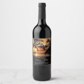 Tropical Sunset Palm Beach Wedding Vin Étiquette (Devant)