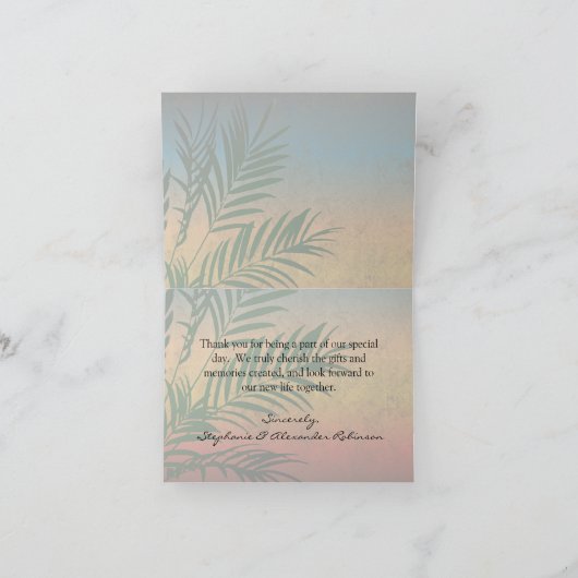 Tropical Sunset Palm Fronds Merci Notes (Intérieur)