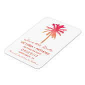 Tropical Sunset Palm Tree Beach Save the Date Magneet (Linkerzijde)