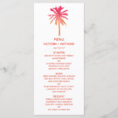 Tropical Sunset Palm Tree Beach Wedding Menu (Devant)
