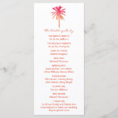 Tropical Sunset Palm Tree Beach Wedding Programme (Dos)