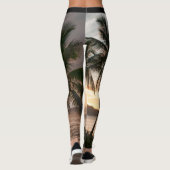 Tropical Sunset Palm Trees Caribbean USVI Leggings (Achterkant)