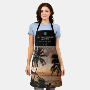 Tropical Sunset Palm Trees Ocean Business Custom Schort