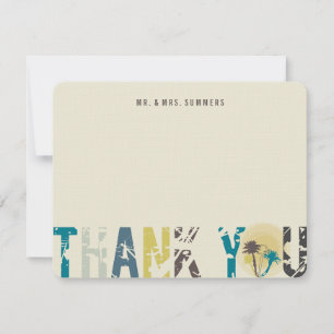 Tropical Sunset Palm Trees Photo Mariage Merci