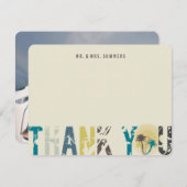 Tropical Sunset Palm Trees Photo Mariage Merci (Devant / Derrière)