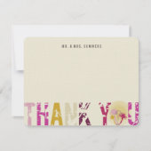 Tropical Sunset Palm Trees Photo Mariage Merci (Devant)