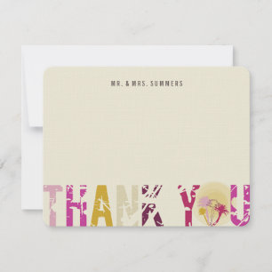 Tropical Sunset Palm Trees Photo Mariage Merci