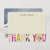 Tropical Sunset Palm Trees Photo Mariage Merci (Devant / Derrière)