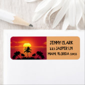 TROPICAL SUNSET RETURN ADRESLABELS ETIKET (Insitu)