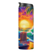 Tropical Sunset Semi Truck Ocean Thermosbeker (Geroteerd rechts)