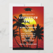 Tropical Sunset Uw QR Code Afstuderen Uitnodiging (Voorkant)