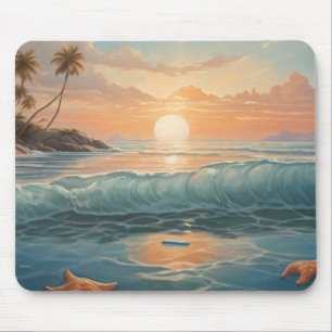 Tropical Sunset Wave – Ocean Serenity aan uw burea Muismat