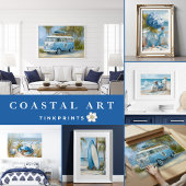 Tropical Surfboard Coastal Wall Art Print