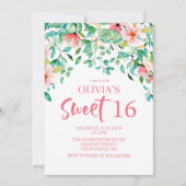 Tropical Sweet 16 Aloha Luau Invitation Anniversai (Devant)