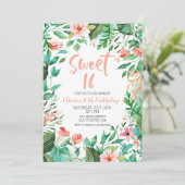 Tropical Sweet 16 Aloha Luau Invitation Anniversai (Debout devant)