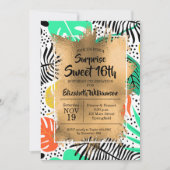 Tropical Sweet 16e anniversaire Invitations (Devant)