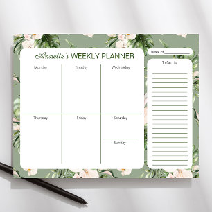 Tropical Thema Gepersonaliseerde Weekly Planner Pa Notitieblok
