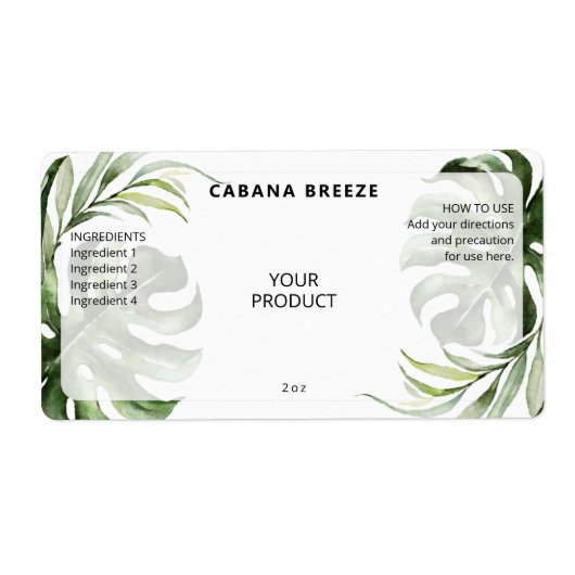 Tropical Thème Dropper Bottle Étiquettes (Devant)