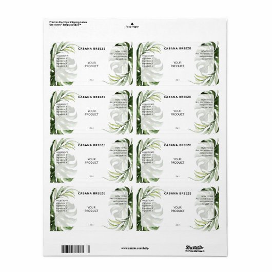 Tropical Thème Dropper Bottle Étiquettes (Feuille entière)