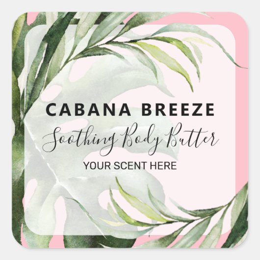 Tropical Thème Pink Étiquettes de produits (Devant)