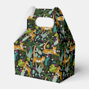 Tropical Tiger Black Botanical Oerwoud Safari Cats Bedankdoosjes
