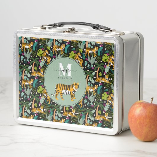 Tropical Tiger Black Botanical Oerwoud Safari Kind (In situ)