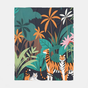 Tropical Tiger Trio Fleece Deken