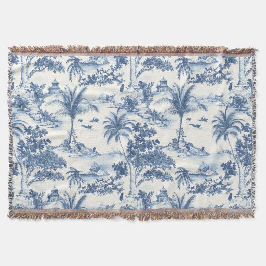 Tropical Toile de Jouy Deken (Voorkant)