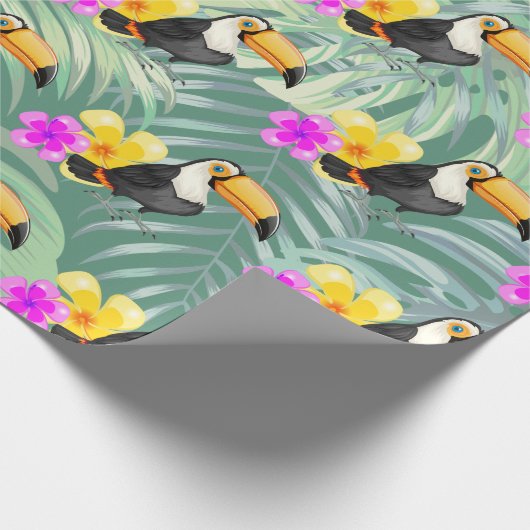 Tropical Toucan Design Wrapping Paper Roll Cadeaupapier (Hoek)