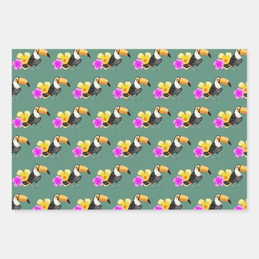 Tropical Toucan Design Wrapping Paper Sets (Voorkant 2)