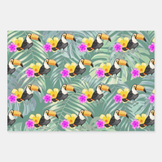 Tropical Toucan Design Wrapping Paper Sets (Voorkant)