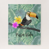 Tropical Toucan Pura Vida Design Jigsaw Puzzle Puz (Vertical)