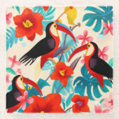 Tropical Toucan vogelglas onderzetters (Voorkant)