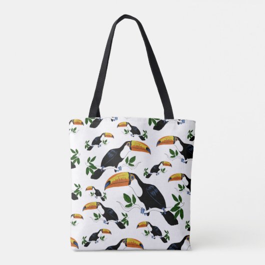 Tropical Toucans Pattern - Speels Oerwoud Ontwerp Draagtas (Achterkant)
