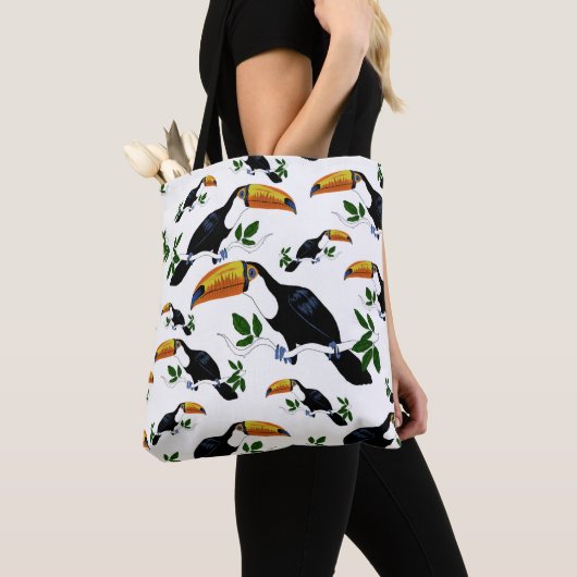 Tropical Toucans Pattern - Speels Oerwoud Ontwerp Draagtas (Dichtbij)