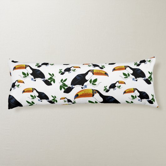 Tropical Toucans - Playful Jungle Lichaamskussen (Achterkant)