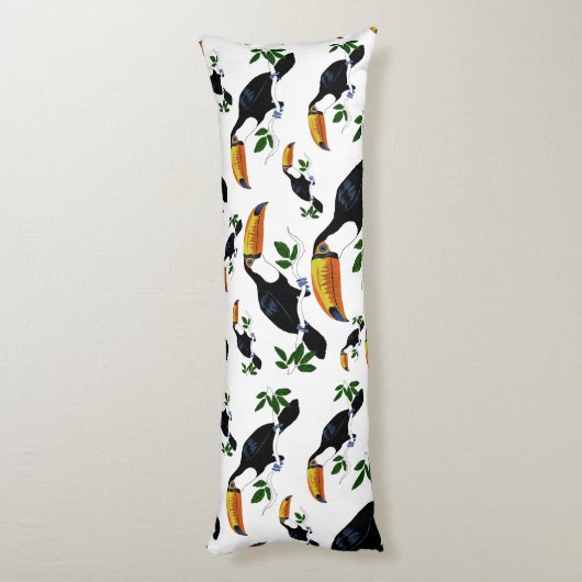 Tropical Toucans - Playful Jungle Lichaamskussen (Achterkant (Verticaal))