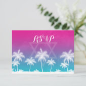 Tropical Turquoise bleu rose Bat mitzvah RSVP (Debout devant)