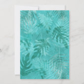 Tropical Turquoise Coral rose Faire-part de mariag (Dos)