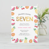 Tropical Tutti Fruitt Gold 6e Invitation anniversa (Debout devant)