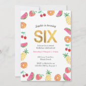 Tropical Tutti Fruitt Gold 6e Invitation anniversa (Devant)